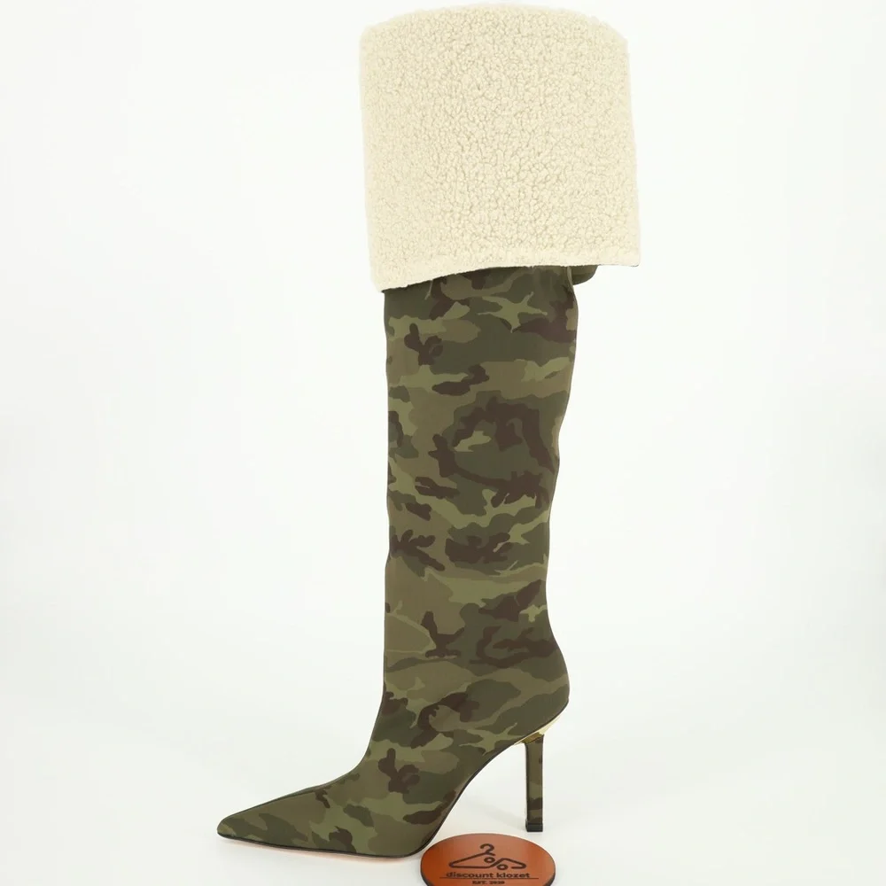 GOOD AMERICAN High Kickstand Over The Knee Boots With Sherpa‎